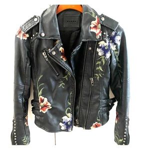Faux leather studded jacket